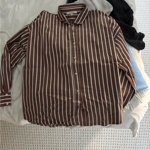Favorite Daughter Brown Striped Shirt